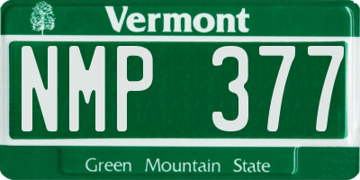 VT license plate NMP377