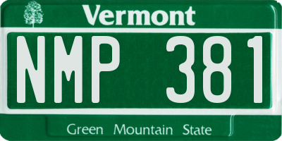 VT license plate NMP381