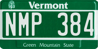 VT license plate NMP384