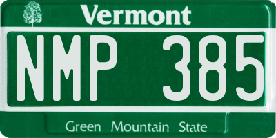 VT license plate NMP385