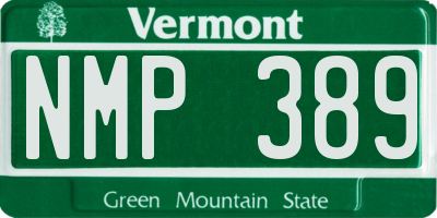VT license plate NMP389