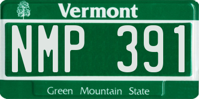 VT license plate NMP391