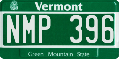VT license plate NMP396