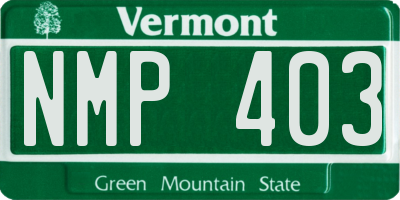 VT license plate NMP403