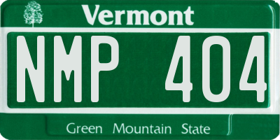 VT license plate NMP404