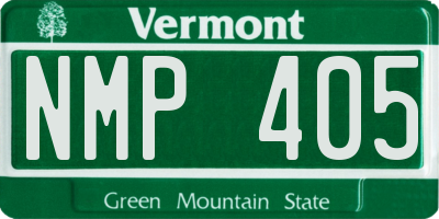 VT license plate NMP405