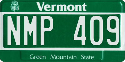 VT license plate NMP409
