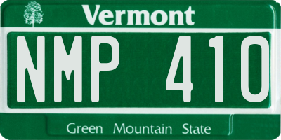 VT license plate NMP410