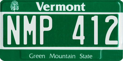VT license plate NMP412