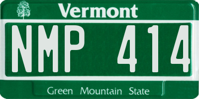 VT license plate NMP414