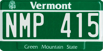 VT license plate NMP415