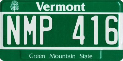 VT license plate NMP416