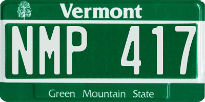 VT license plate NMP417