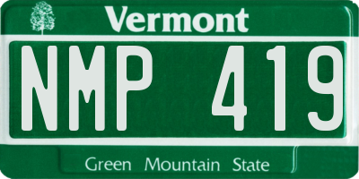 VT license plate NMP419