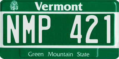 VT license plate NMP421