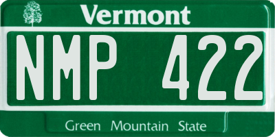 VT license plate NMP422