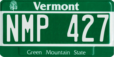 VT license plate NMP427