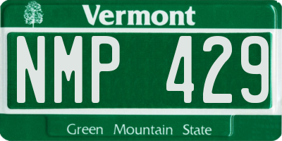 VT license plate NMP429