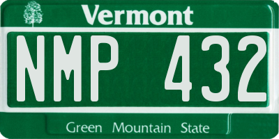 VT license plate NMP432