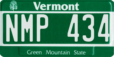 VT license plate NMP434