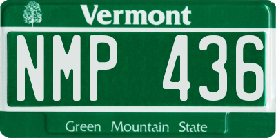 VT license plate NMP436
