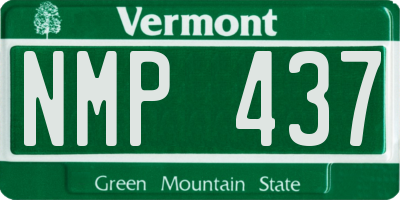 VT license plate NMP437