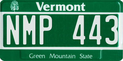 VT license plate NMP443