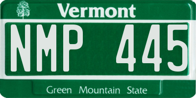 VT license plate NMP445