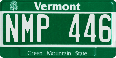 VT license plate NMP446
