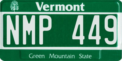 VT license plate NMP449