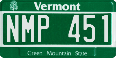 VT license plate NMP451