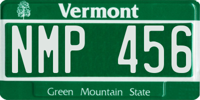 VT license plate NMP456