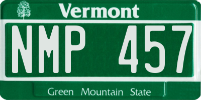 VT license plate NMP457