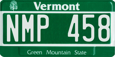 VT license plate NMP458