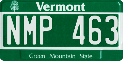 VT license plate NMP463