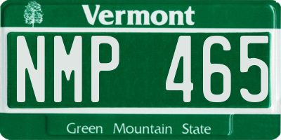 VT license plate NMP465