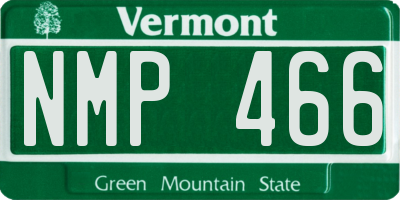 VT license plate NMP466