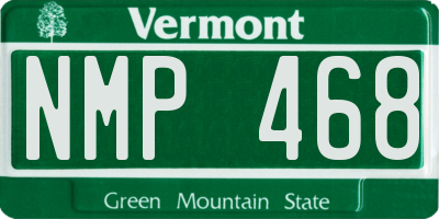 VT license plate NMP468