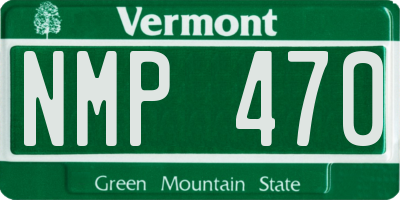 VT license plate NMP470