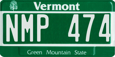 VT license plate NMP474