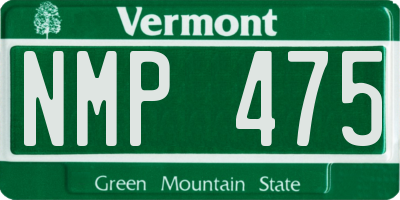 VT license plate NMP475