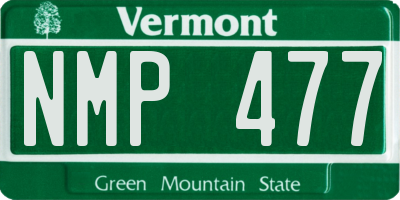 VT license plate NMP477