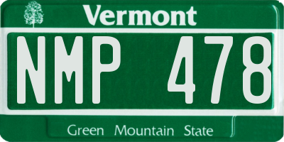 VT license plate NMP478