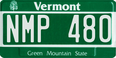 VT license plate NMP480