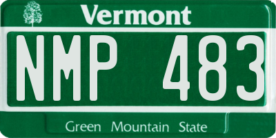 VT license plate NMP483