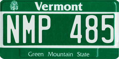 VT license plate NMP485
