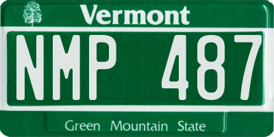 VT license plate NMP487
