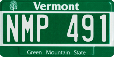 VT license plate NMP491