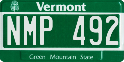 VT license plate NMP492
