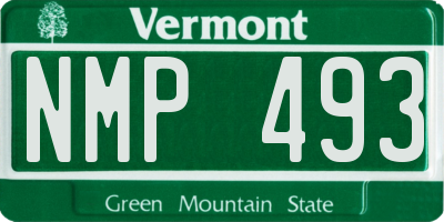 VT license plate NMP493